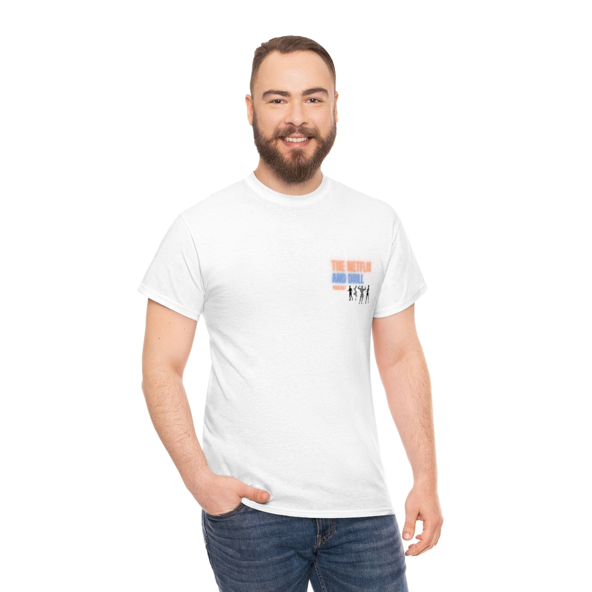 NETFLIX AND DRILL GILDAN "do the work" HEAVY COTTON T-SHIRT