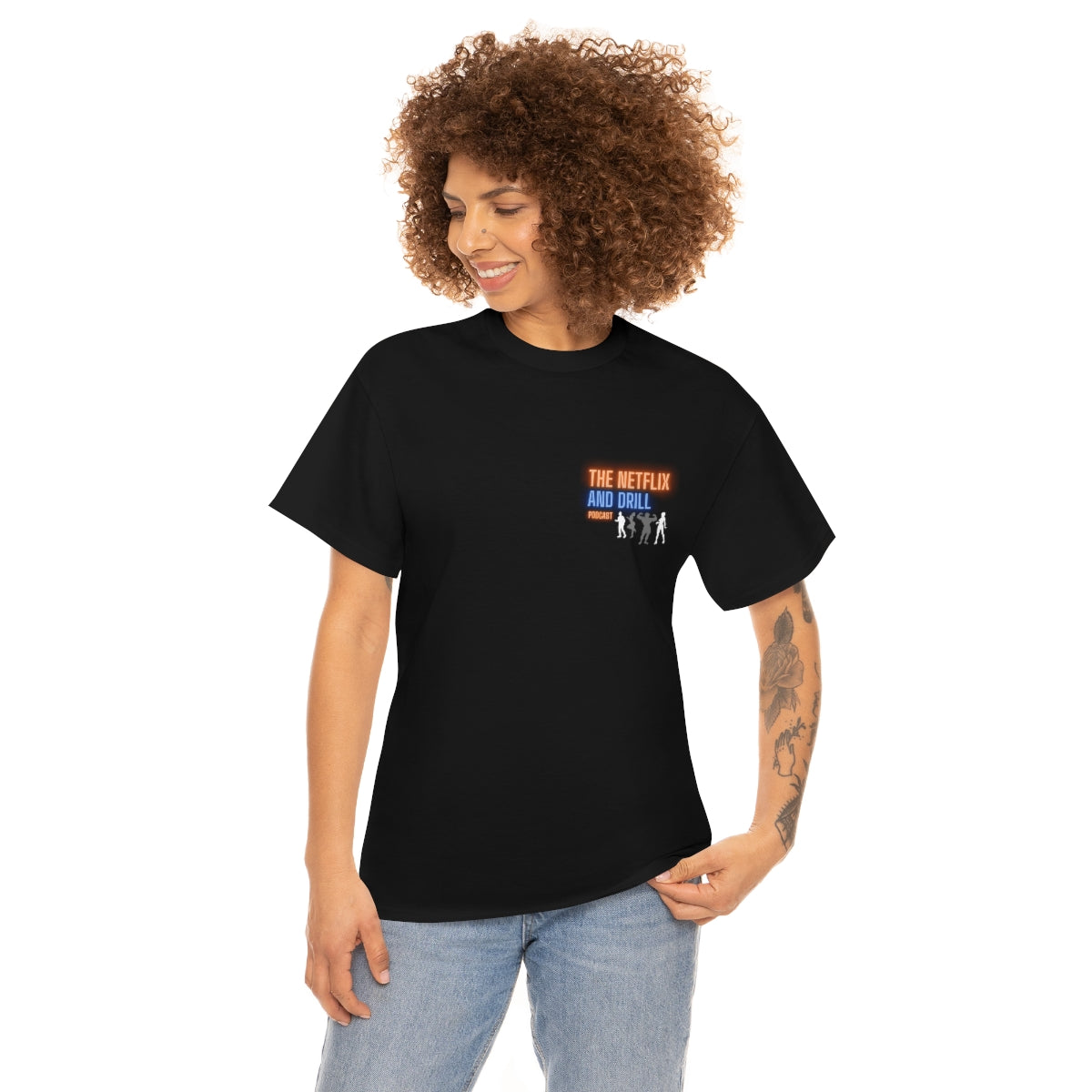 NETFLIX AND DRILL GILDAN "do the work" HEAVY COTTON T-SHIRT