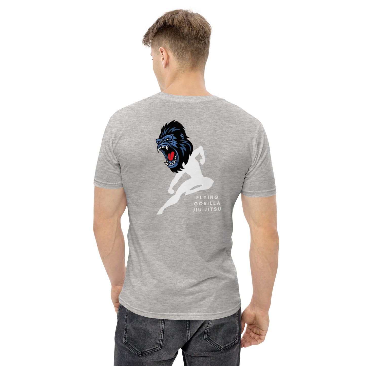 AMBJJ FLYING GORILLA AS COLOUR premium T-SHIRT