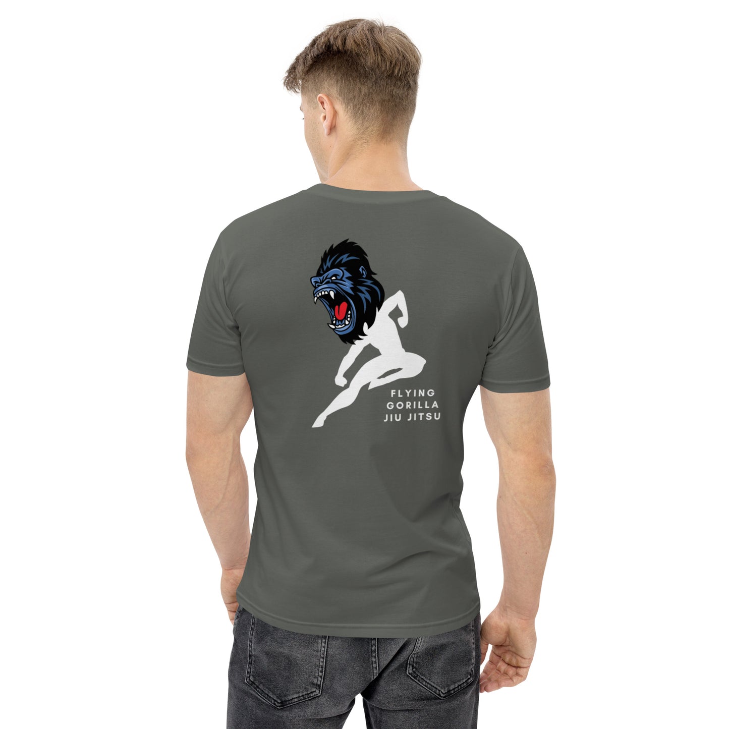 AMBJJ FLYING GORILLA AS COLOUR premium T-SHIRT