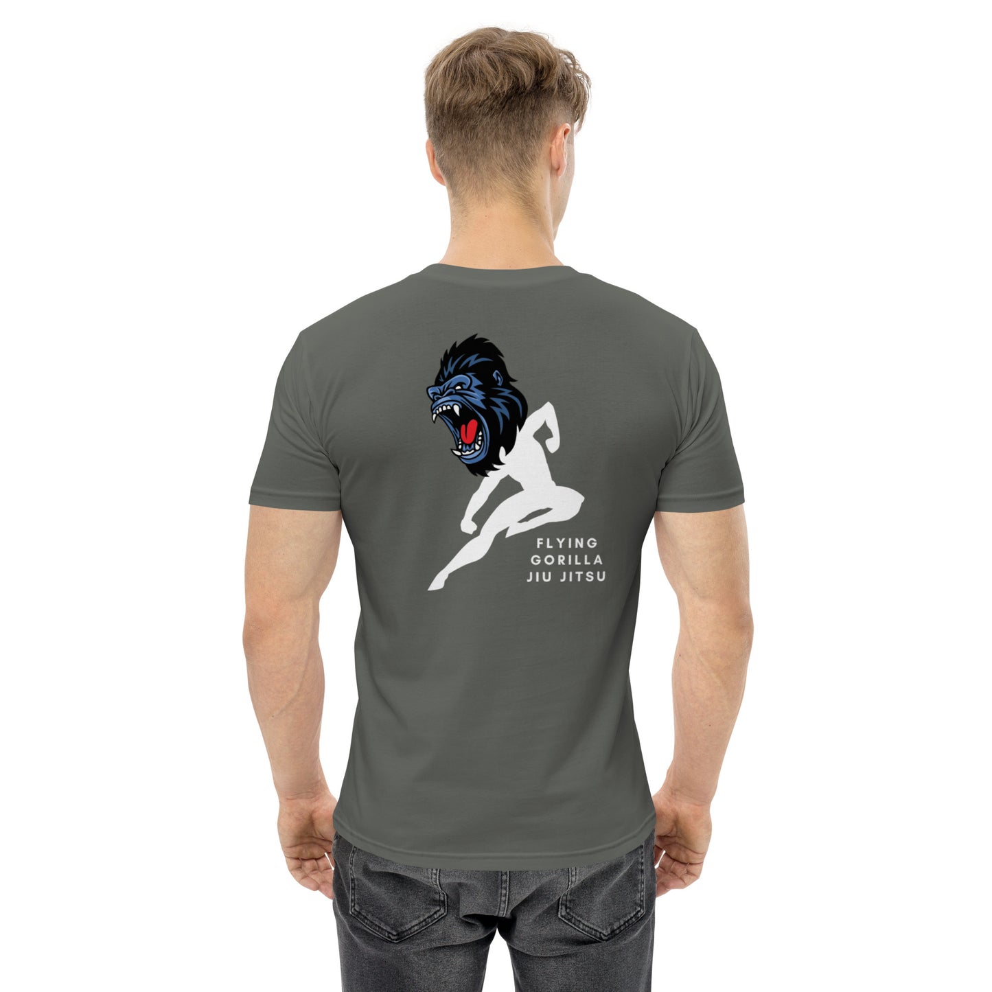 AMBJJ FLYING GORILLA AS COLOUR premium T-SHIRT