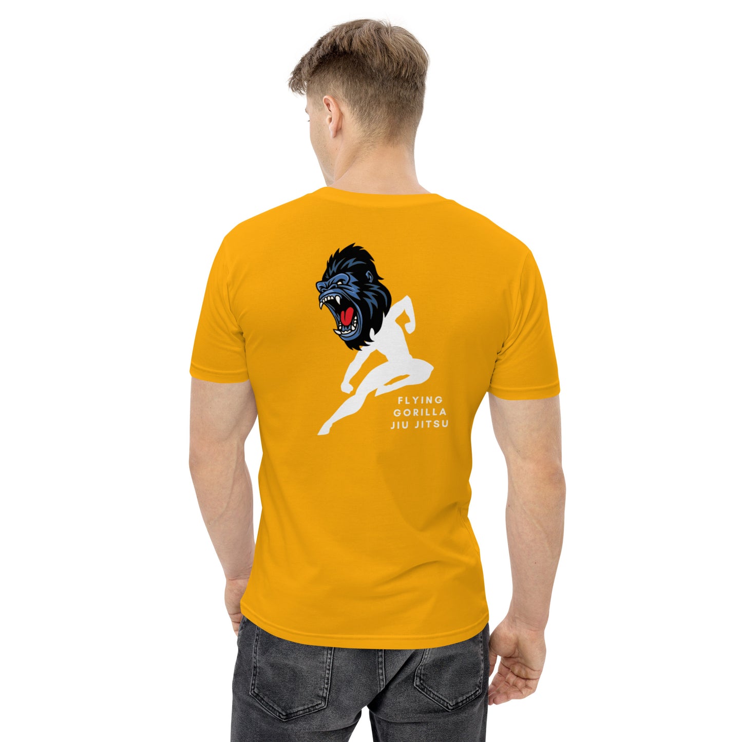 AMBJJ FLYING GORILLA AS COLOUR premium T-SHIRT